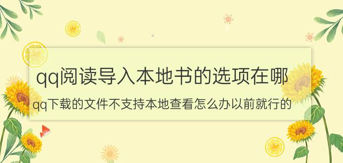 qq阅读导入本地书的选项在哪 qq下载的文件不支持本地查看怎么办以前就行的？